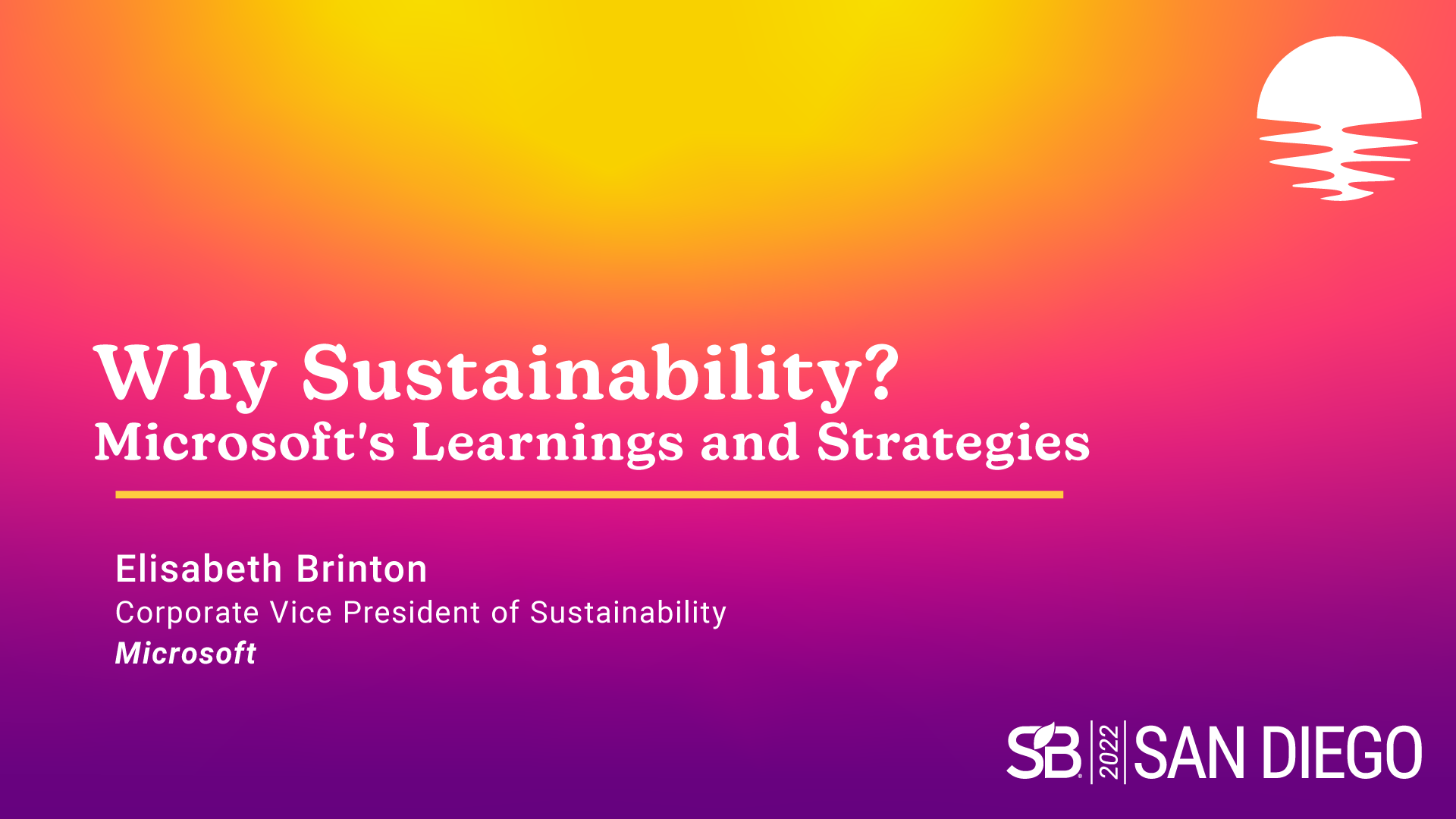 Why Sustainability? Microsoft's Learnings and Strategies