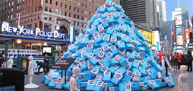 KIND Piles 45K Lbs of Sugar in Times Square to Illustrate Need for Better Snacks