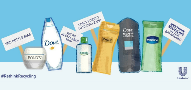 Unilever, J&J Campaigns Aim to 'End Bottle Bias,' Boost Bathroom Recycling