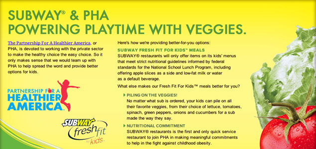 Subway Joins First Lady in Promoting Healthy Food to Kids by 'Powering Playtime with Veggies'