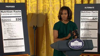 First Lady Proposes Canning Junk Food Marketing in Schools, Unveils Updated Nutrition Labels