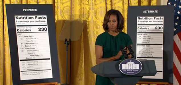 First Lady Proposes Canning Junk Food Marketing in Schools, Unveils Updated Nutrition Labels