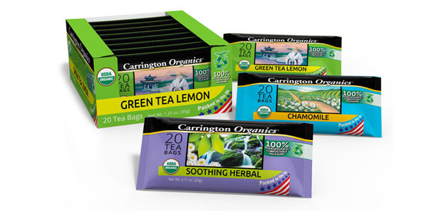 Carrington Co. Launches First-Ever Organic Tea in Biodegradable Packaging