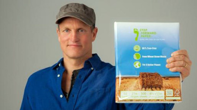Woody Harrelson Continues to Chip Away at Deforestation with New Straw-Based Paper