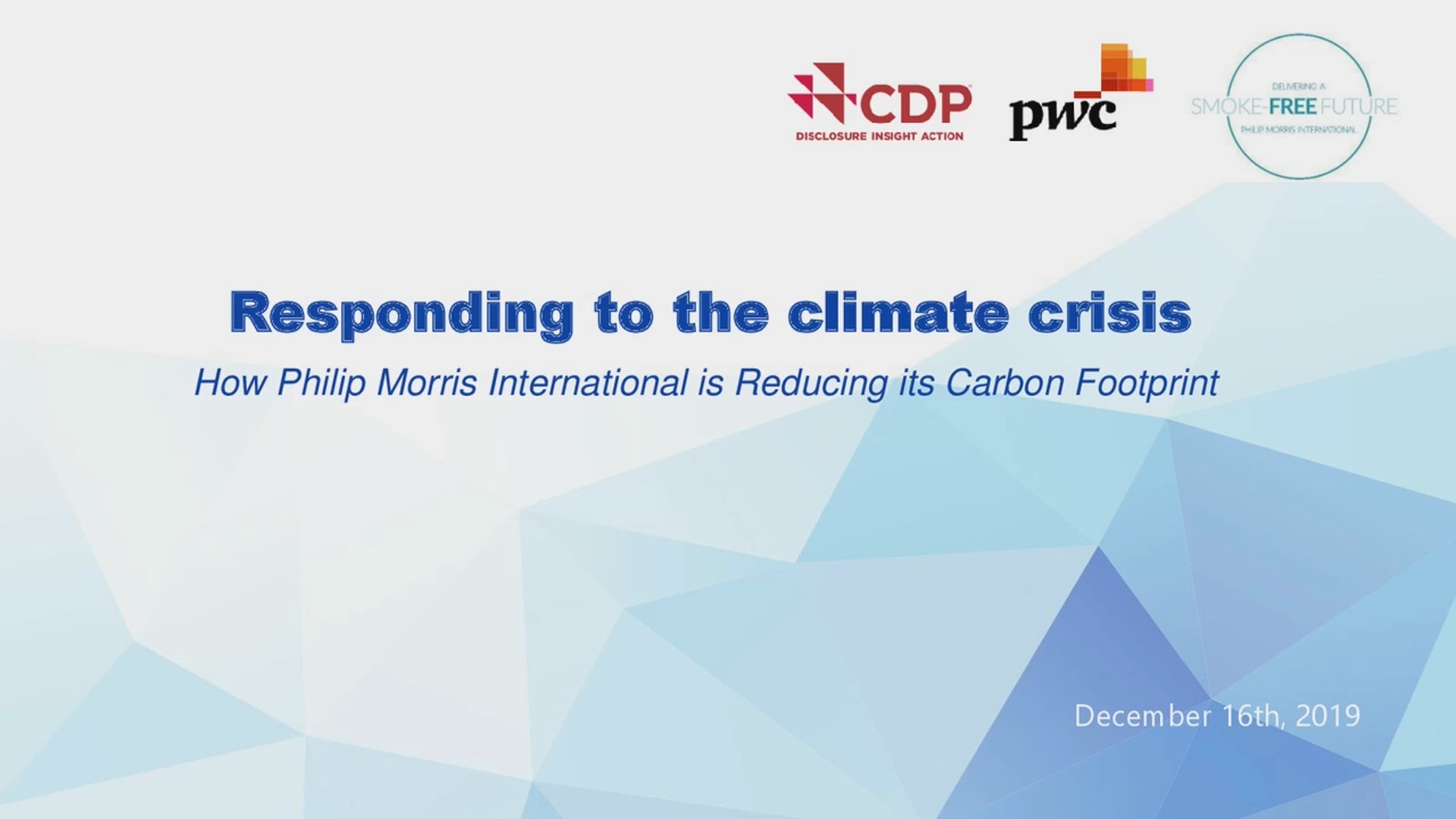 Responding to the Climate Crisis: How Philip Morris International is Reducing its Carbon Footprint